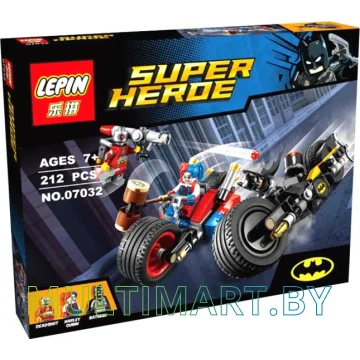 Конструктор Lepin 07032 Погоня на мотоцикле в Готэм-сити (212 детали)